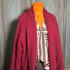 Angora Rabbit Wool Blend Women's Burgundy Sweater